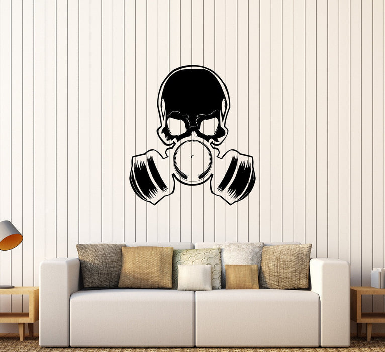 Vinyl Wall Decal Skull Gas Mask Military Art Teen Room Stickers Unique Gift (272ig)