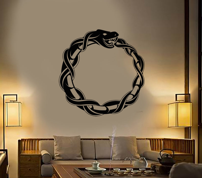 Vinyl Wall Decal Ouroboros Snake Dragon Ancient Infinity Symbol Stickers (2787ig)