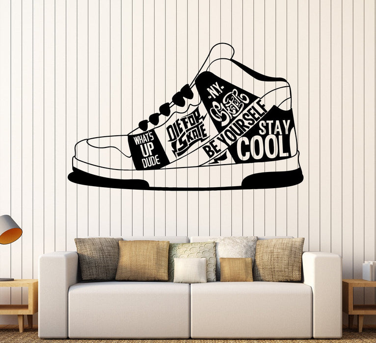 Vinyl Wall Decal Sneakers Urban Style Quote Teen Room Stickers Unique Gift (ig4554)