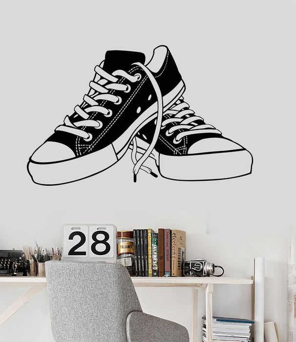 Vinyl Wall Decal Sneakers Teenager Shoes Shoe Shops Teen Room Stickers Unique Gift (726ig)