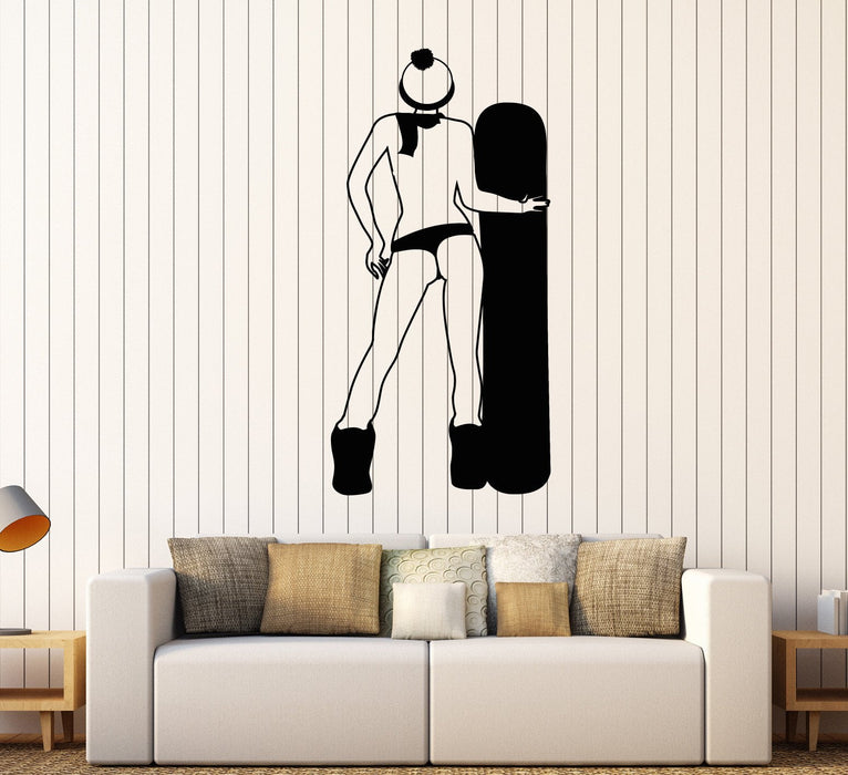 Vinyl Wall Decal Snowboarder Girl Snowboard Extreme Sport Stickers Unique Gift (1014ig)