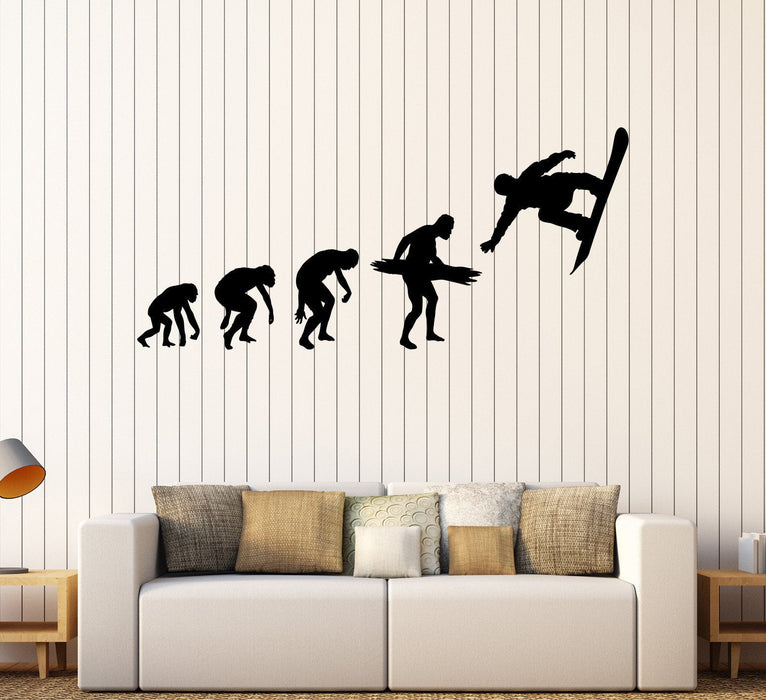 Vinyl Wall Decal Snowboarding Evolution Extreme Sport Teenager Art Stickers Unique Gift (260ig)