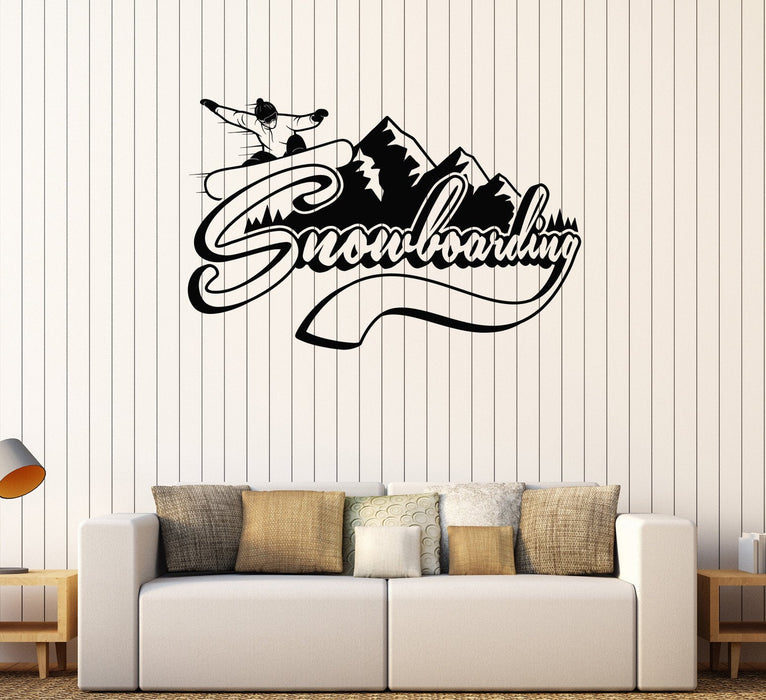Vinyl Wall Decal Snowboarding Extreme Sports Mountains Stickers Unique Gift (535ig)