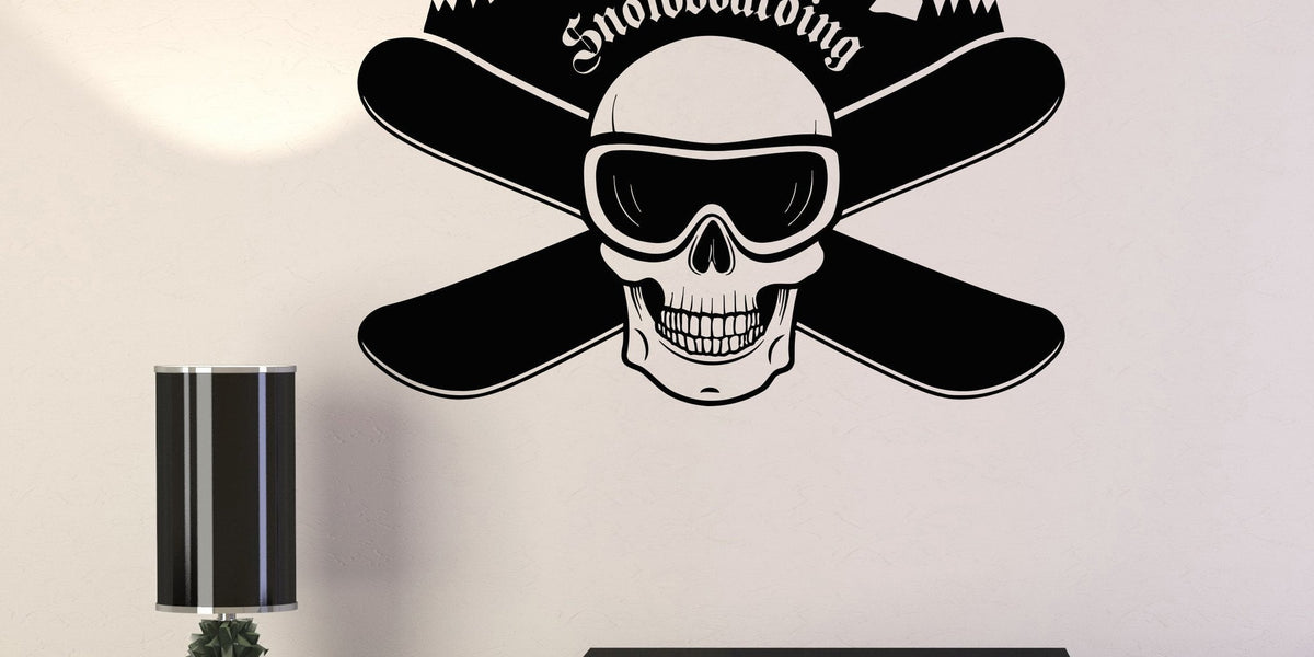 Vinyl Wall Decal Snowboarding Skull Boards Extreme Sports Stickers Mur ...