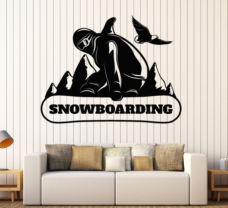 Виниловые наклейки на стену Сноубординг Горы Экстремальные виды спорта Наклейки Уникальный подарок (ig4476)