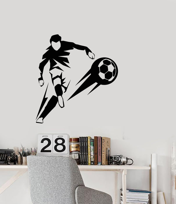 Autocollant mural en vinyle pour joueur de football, abstrait, sport de balle, garçon (3485ig)