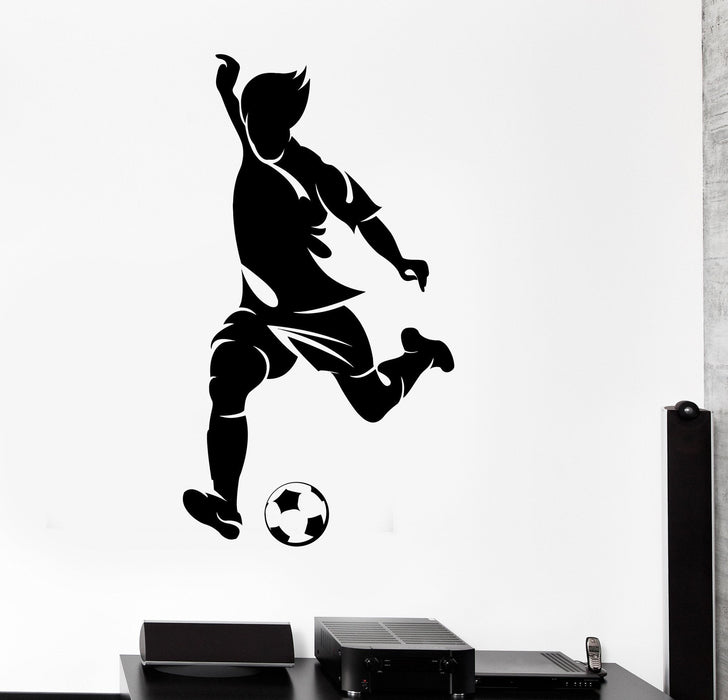 Vinyl Wall Decal Soccer Player Ball Sports Boy Teen Room Stickers Unique Gift (301ig)