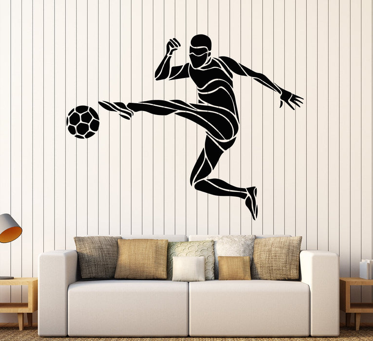 Autocollant mural en vinyle pour joueur de football, cadeau de sport pour garçons (2326ig)