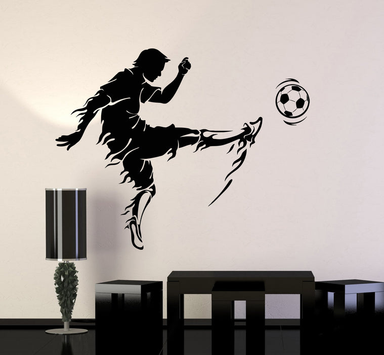 Autocollant mural en vinyle pour chambre d'enfant Motif joueur de football (ig4395)