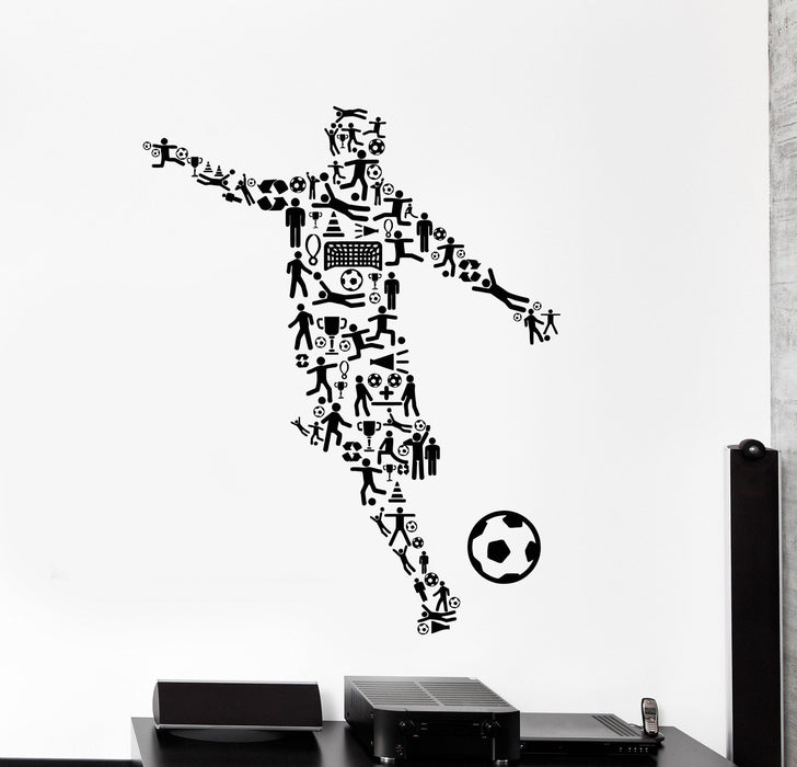 Autocollant mural en vinyle pour joueur de football, autocollants de sport, cadeau unique (ig4612)