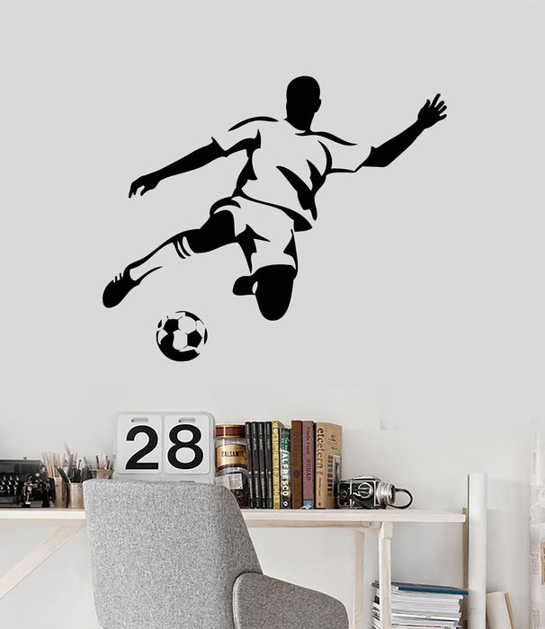 Autocollant mural en vinyle pour joueur de football, idée de décoration de sport, cadeau unique (ig4941)