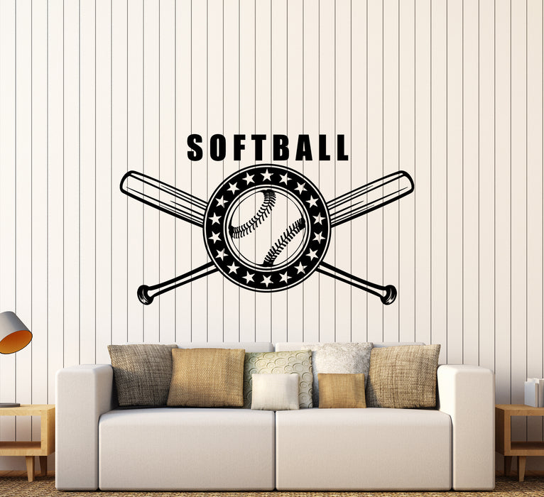 Vinyl Wall Decal Softball Bat Game Sport Logo Stickers (3202ig)