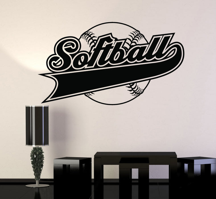 Vinyl Wall Decal Softball Player Ball Word Sports Stickers Murals Unique Gift (ig4727)