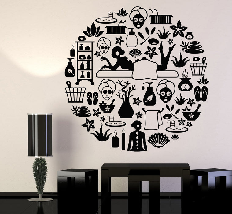 Vinyl Wall Decal Spa Salon Center Beauty Health Massage Stickers Unique Gift (1199ig)