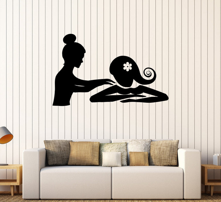 Vinyl Wall Decal Spa Massage Therapy Relax Beauty Woman Stickers Unique Gift (406ig)