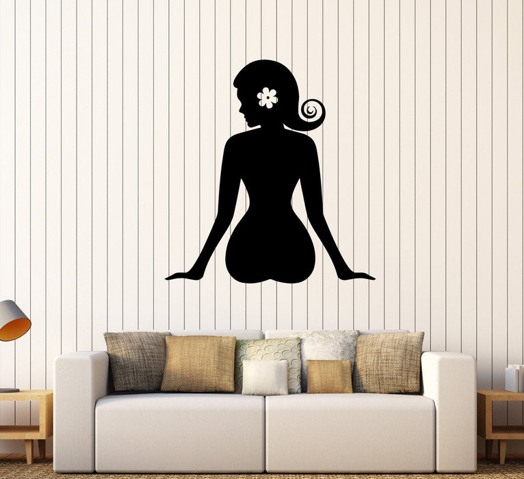 Vinyl Wall Decal Beautiful Naked Girl Spa Salon Beauty Woman Relaxing Stickers Unique Gift (407ig)