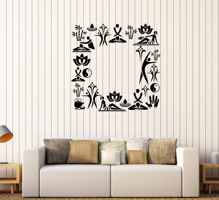 Autocollant mural en vinyle Spa Set Relax Beauty Salon Stickers Mural Cadeau Unique (590ig)