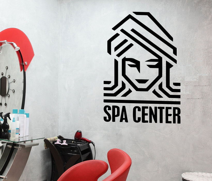 Vinyl Wall Decal Spa Center Woman Beauty Salon Logo Stickers Unique Gift (378ig)