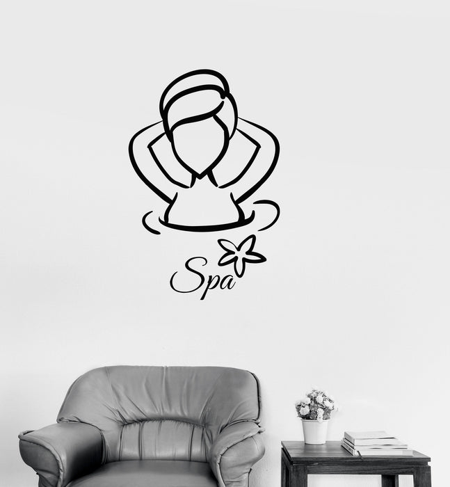 Vinyl Decal Relax Spa Massage Therapy Woman Beauty Salon Wall Stickers Unique Gift (ig2694)