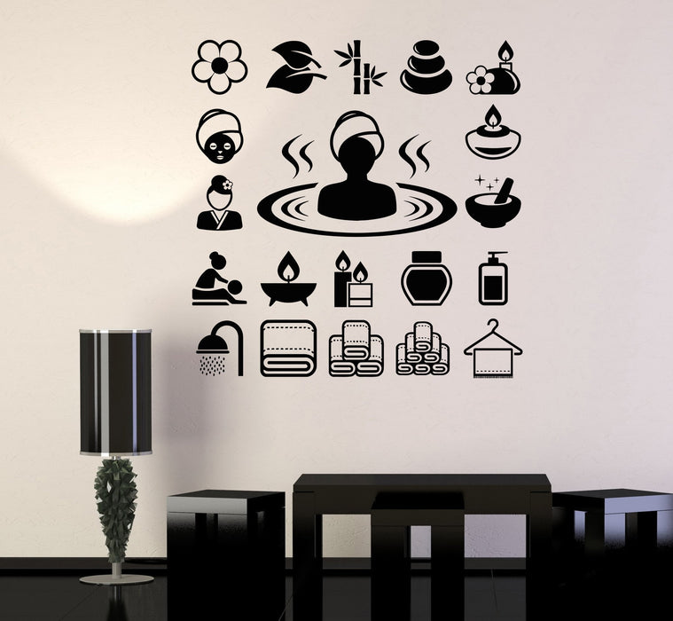 Vinyl Wall Decal Spa Massage Salon Woman Therapy Relax Stickers Unique Gift (369ig)