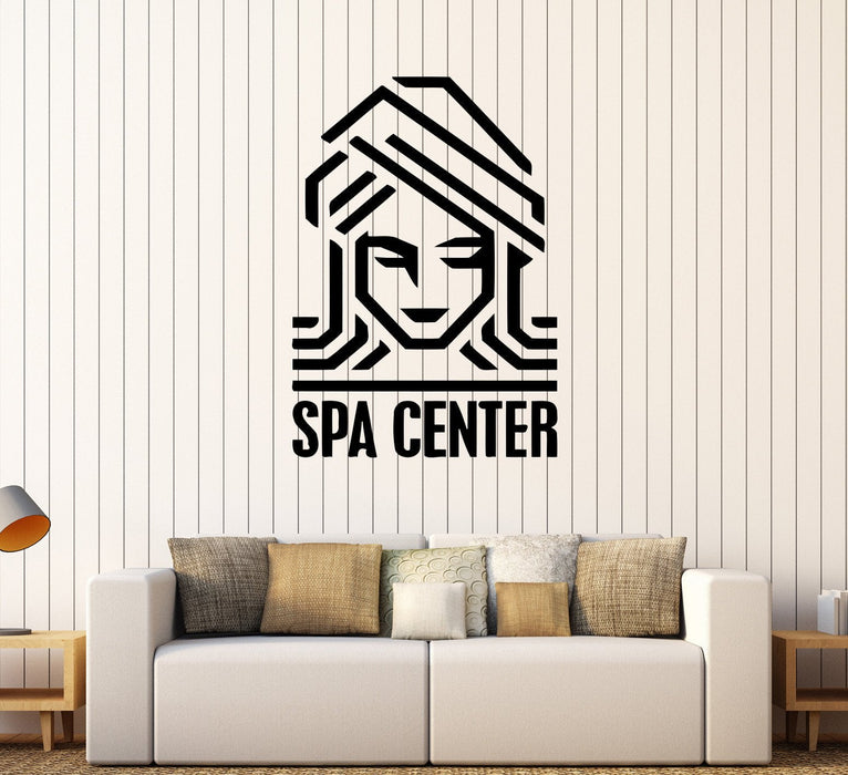 Vinyl Wall Decal Spa Center Woman Beauty Salon Logo Stickers Unique Gift (378ig)