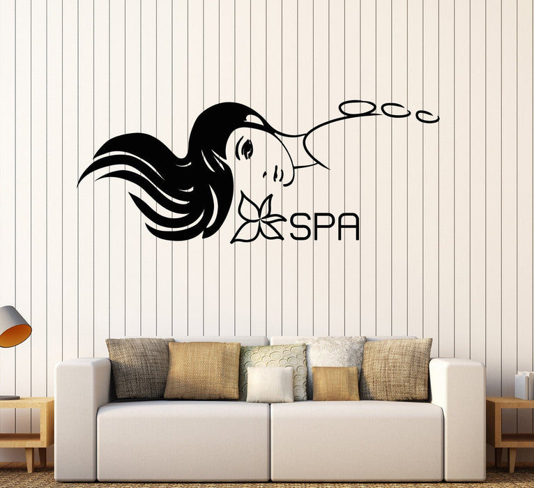 Vinyl Wall Decal Spa Salon Beauty Girl Relax Sticker Unique Gift (663ig)