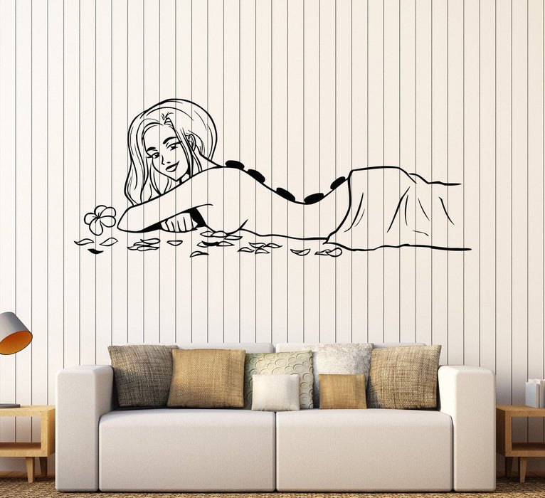 Виниловая наклейка на стенуВиниловая наклейка на стену Спа-салон Массаж Терапия Сексуальная Женщина Здоровье Наклейки Уникальный подарок (686ig)