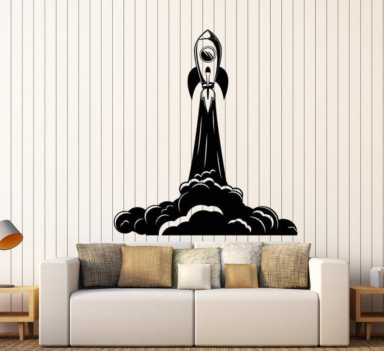 Vinyl Wall Decal Cartoon Rocket Space Astronaut Children's Room Stickers (2599ig)