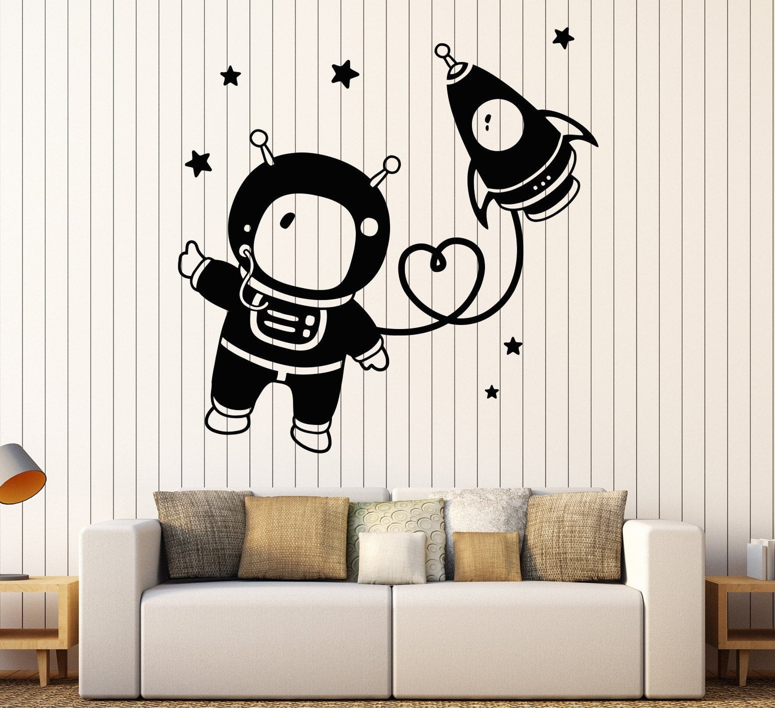 Vinyl Wall Decal Astronaut Space Star Rocket Nursery Children's Room S ...