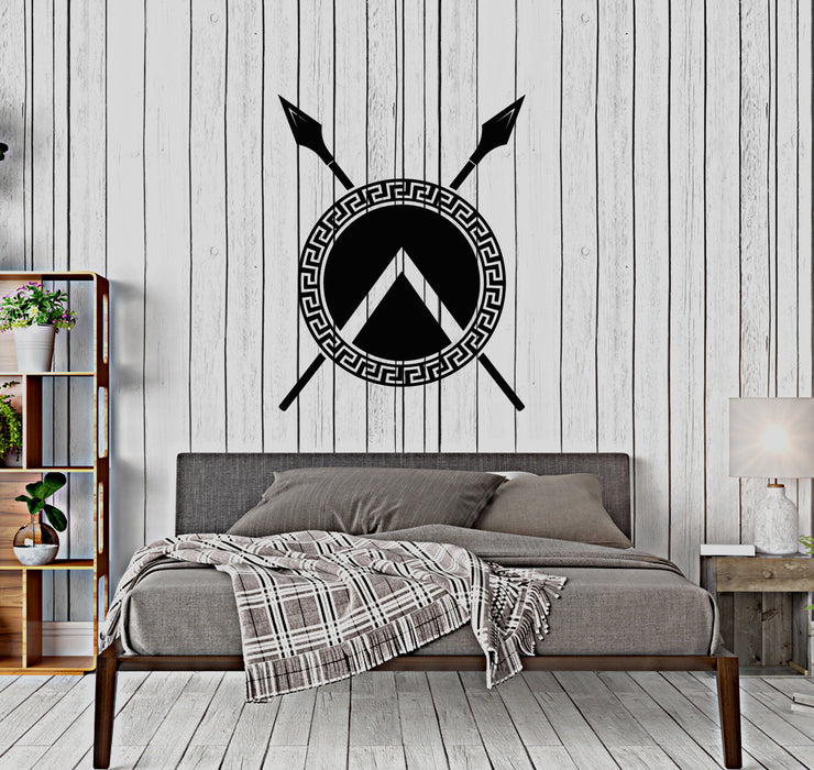 Vinyl Wall Decal Spartan Spear Shield Warrior Room Decoration Stickers (3666ig)