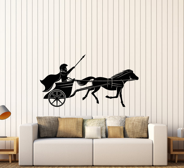 Autocollant mural en vinyle Chariot Guerrier grec Autocollants d'histoire ancienne (3205ig)