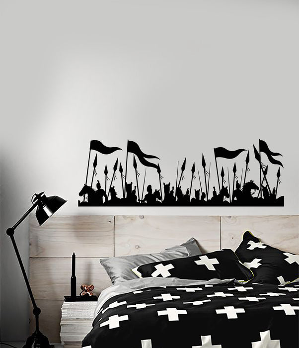 Autocollant mural en vinyle Guerriers de l'armée spartiate à cheval (3630ig)