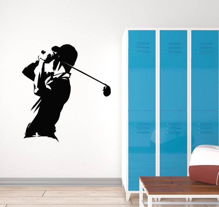 Vinyl Wall Decal Golf Game Stick Club Player Sports Hobbies Stickers (2769ig)