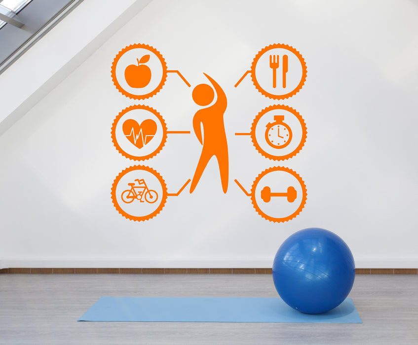 Vinyl Wall Decal Sport Beauty Health Lifestyle Gym Fitness Stickers Unique Gift (1648ig)