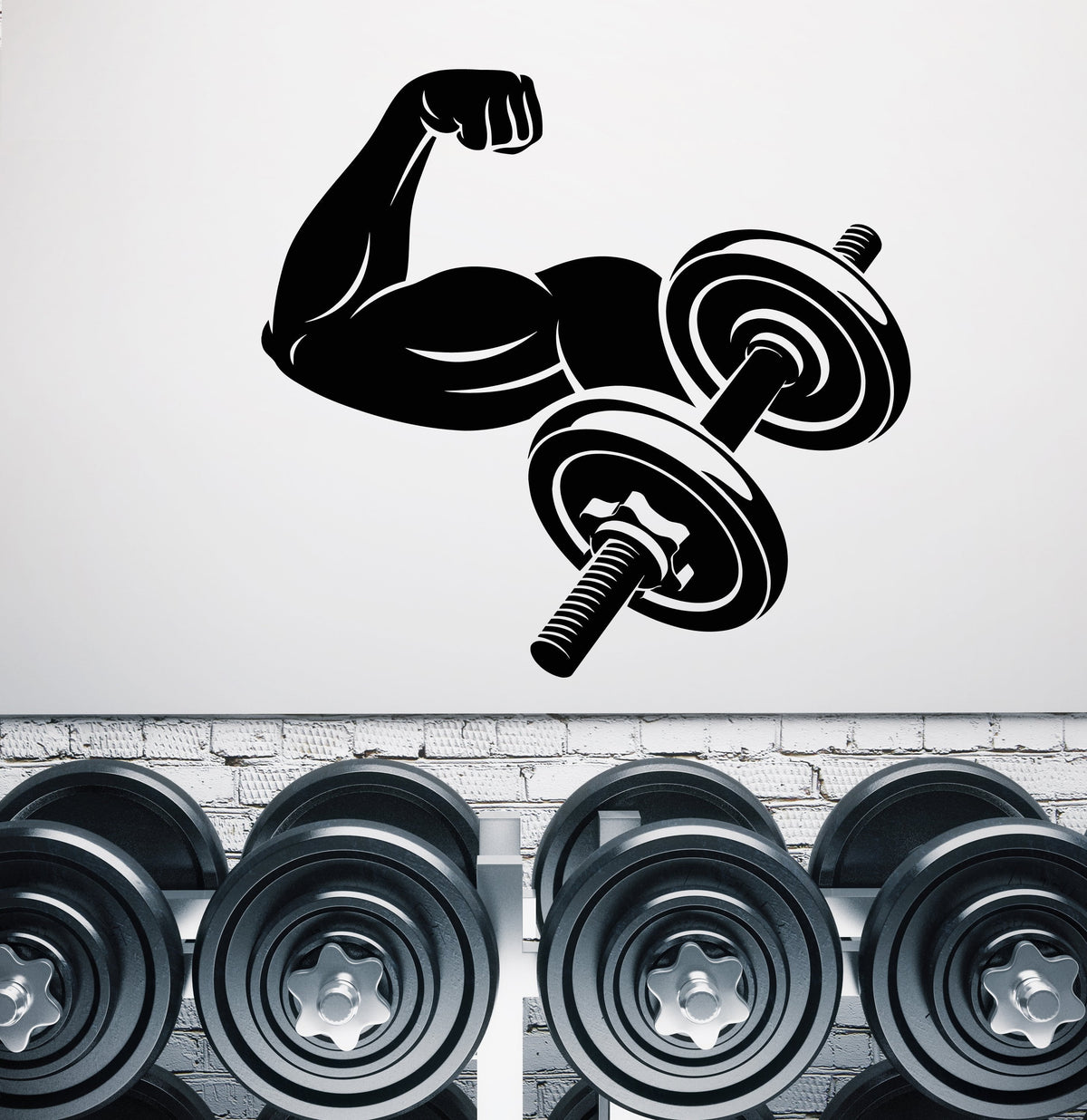 Vinyl Wall Decal Muscles Gym Fitness Sport Weights Stickers (2393ig ...