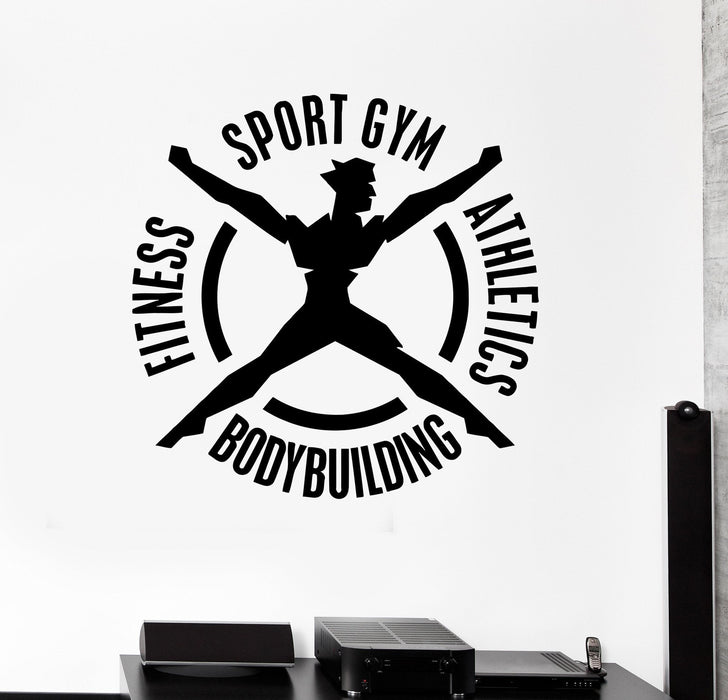 Vinyl Wall Decal Healthy Lifestyle Sport Gym Fitness Athletics Stickers Unique Gift (330ig)