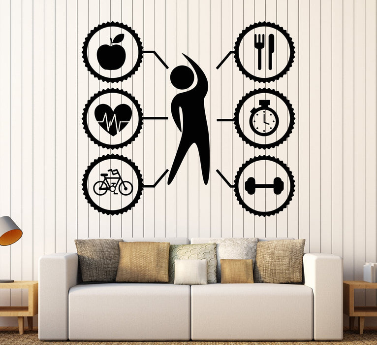 Vinyl Wall Decal Sport Beauty Health Lifestyle Gym Fitness Stickers Unique Gift (1648ig)