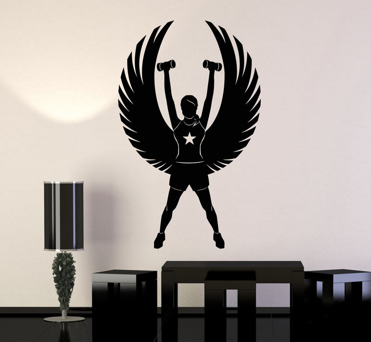 Vinyl Wall Decal Sport Woman Gym Healthy Lifestyle Fitness Stickers Unique Gift (074ig)