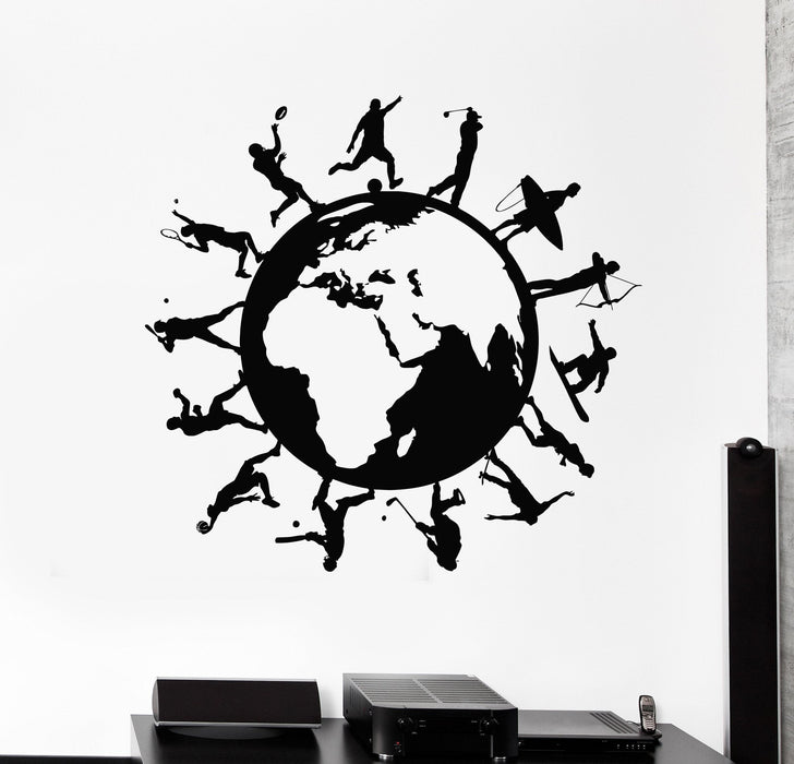 Autocollant mural en vinyle Art sportif Mode de vie sain Autocollants de la Terre Mural Cadeau unique (ig4592)