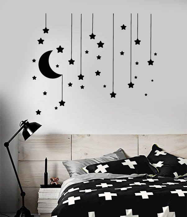 Vinyl Wall Decal Stars Crescent Moon Dream Bedroom Ideas Stickers Unique Gift (ig4833)