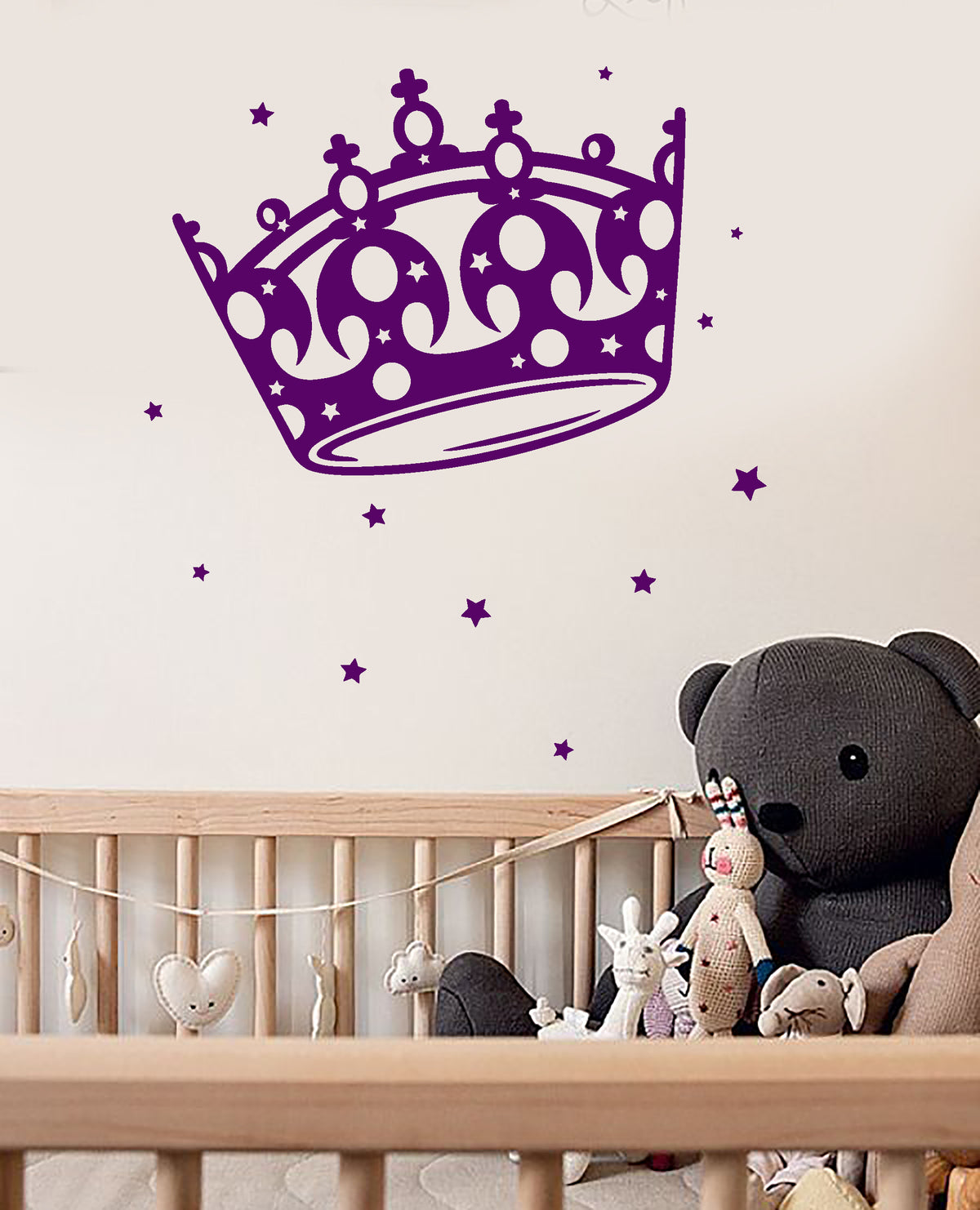 Vinyl Wall Decal Stars Princess Crown Queen Children's Room Stickers ...