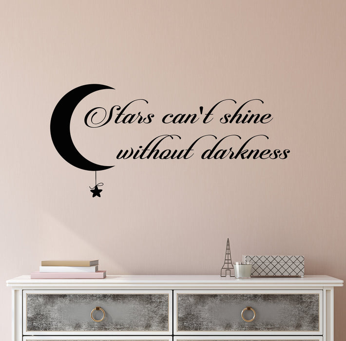 Vinyl Wall Decal Stickers Motivation Quote Words Stars Can't Shine Darkness Inspiring Letters 2373ig (22.5 in x 10.5 in)
