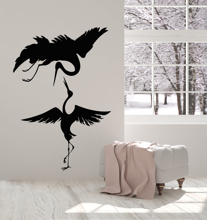 Vinyl Wall Decal Abstract Asian Birds Heron Japanese Style Stickers (3070ig)