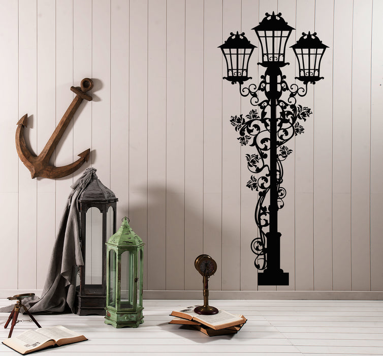 Виниловые наклейки на стену для украшения комнаты с уличным газовым фонарем (3991ig)