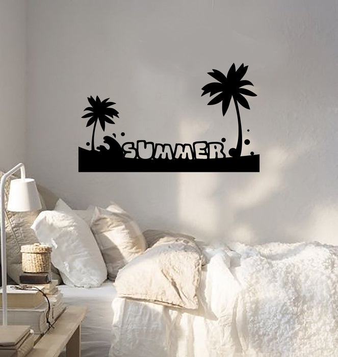 Wall Stickers Summer Palm Beach Recreation Tourism Mural Vinyl Decal Unique Gift (ig1909)