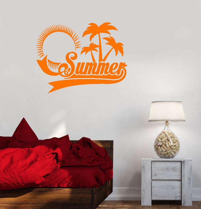 Wall Sticker Vinyl Decal Summer Palm Beach Relax Tropical Sun Decor (ig2143)