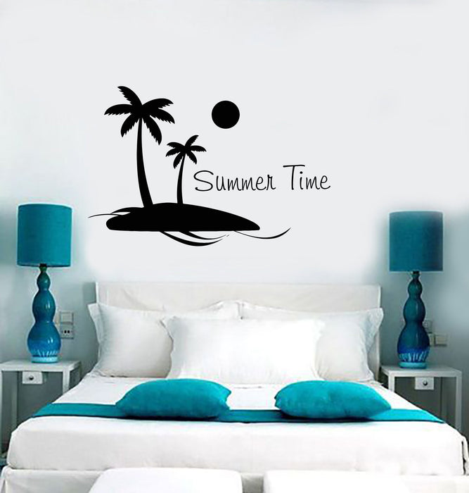 Wall Stickers Vinyl Decal Summer Time Island Palms Ocean Beach (z1904)