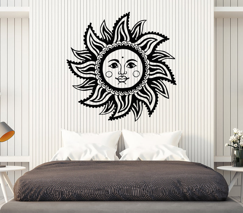 Vinyl Wall Decal Abstract Sun Face Room Decoration Stickers Unique Gift (1559ig)