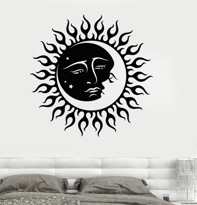 Vinyl Wall Decal Sun and Moon Star Bedroom Room Decoration Stickers Unique Gift (025ig)
