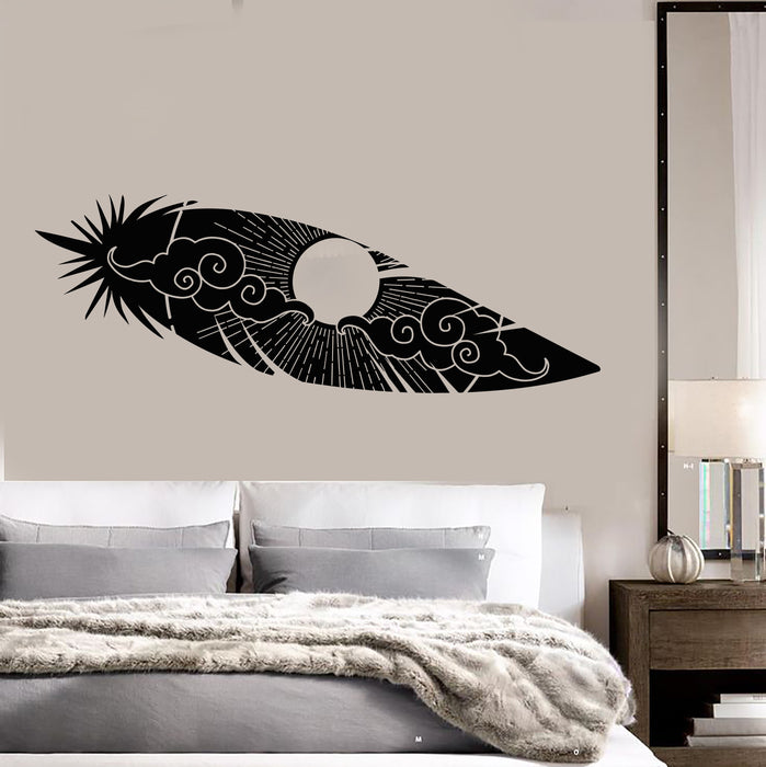 Vinyl Wall Decal Bird Feather Sun Sky Landscape Room Decoration Stickers (2750ig)